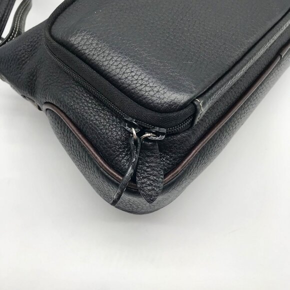 Brighton Black & Brown Croc Embossed Leather Organizer Shoulder Bag - Picture 9 of 12